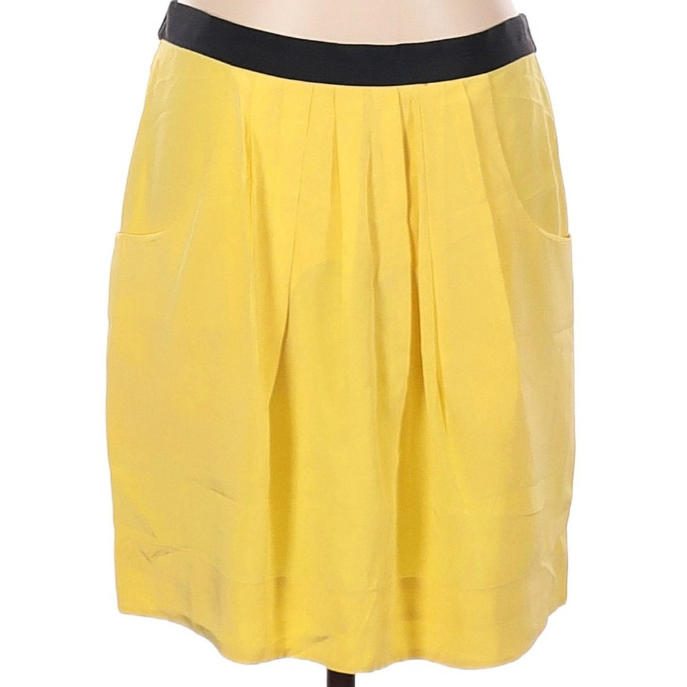 BCBGMAXAZRIA Silk Skirt Yellow 0